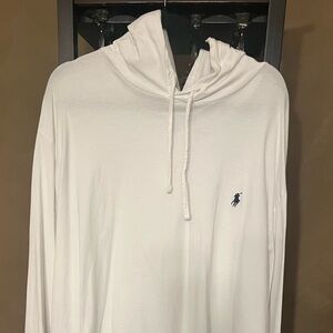 4XL White Cotten Polo Hoodie
